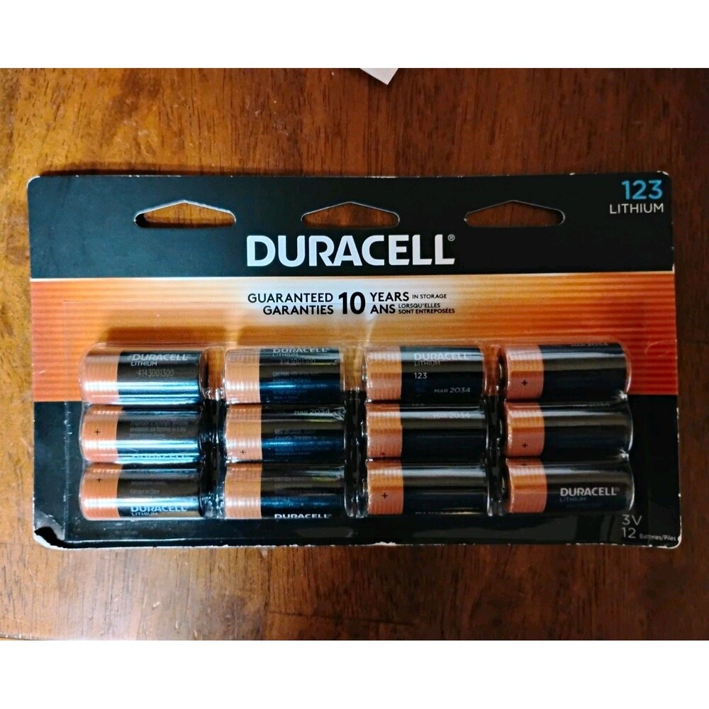 Duracell CR17345 3V Lithium Battery 12 Pack DL123/EL123 Exp 2024